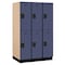 Salsbury Industries Wardrobe Locker, 45" W, 24" D, 76" H, (3) Wide, (6) Openings, Blue 22364BLU - alternate 1